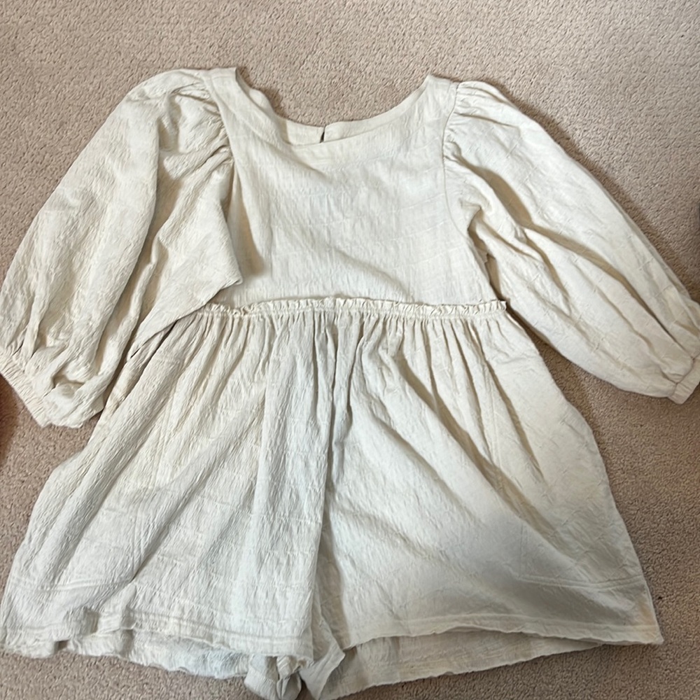 Free People Cream Jumpsuit